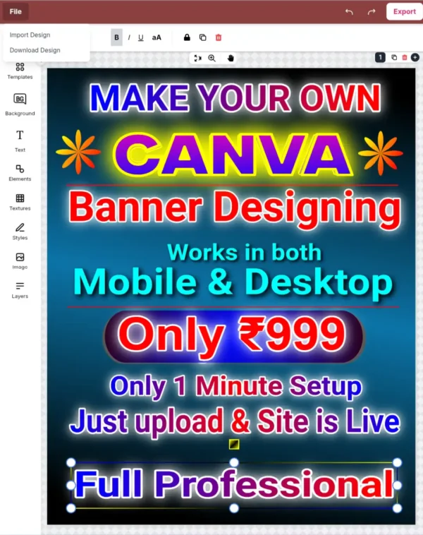 Canva Clone Source Code -Make Your Own Canva Like Banner Designing